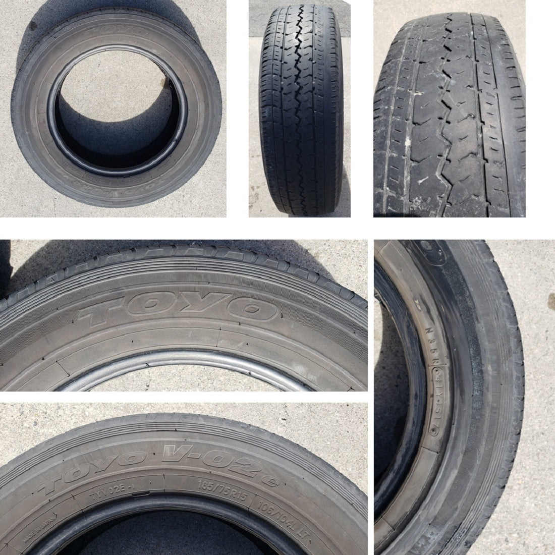 TOYO V-02e 中古タイヤ 185/75R15 106/104L LT 4本セット　