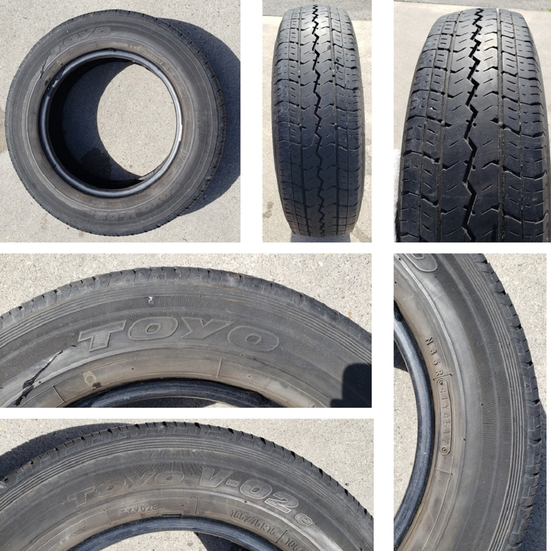 TOYO V-02e 中古タイヤ 185/75R15 106/104L LT 4本セット　